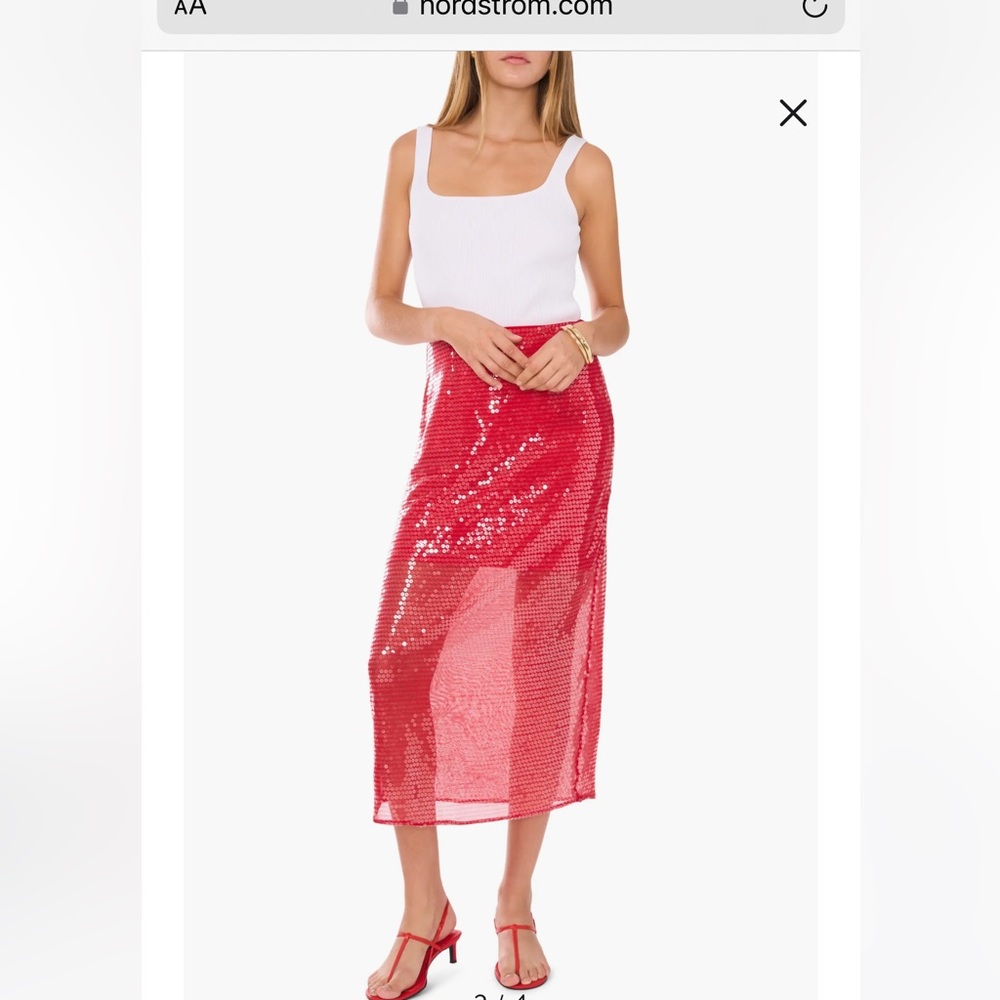 Sequin Midi Skirt in beautiful Candy Red ❤️ 😈